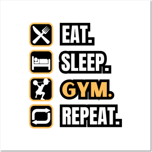 Eat Sleep Gym Repeat Posters and Art